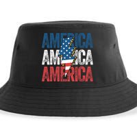 America Cheetah Leopard Lightning Bolt 4th Of July Sustainable Bucket Hat