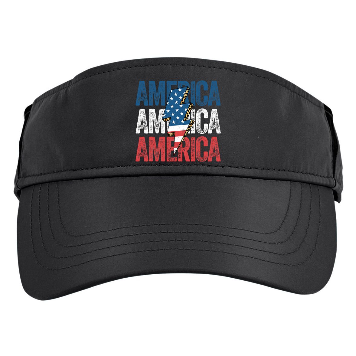 America Cheetah Leopard Lightning Bolt 4th Of July Adult Drive Performance Visor