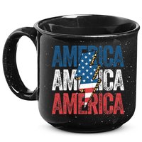 America Cheetah Leopard Lightning Bolt 4th Of July 15oz Campfire Ceramic Mug