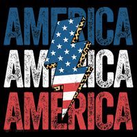 America Cheetah Leopard Lightning Bolt 4th Of July Cooling Performance Long Sleeve Crew