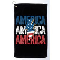 America Cheetah Leopard Lightning Bolt 4th Of July Golf Towel