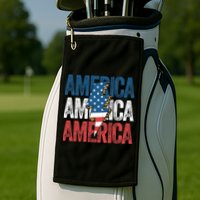 America Cheetah Leopard Lightning Bolt 4th Of July Golf Towel