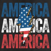 America Cheetah Leopard Lightning Bolt 4th Of July Golf Towel