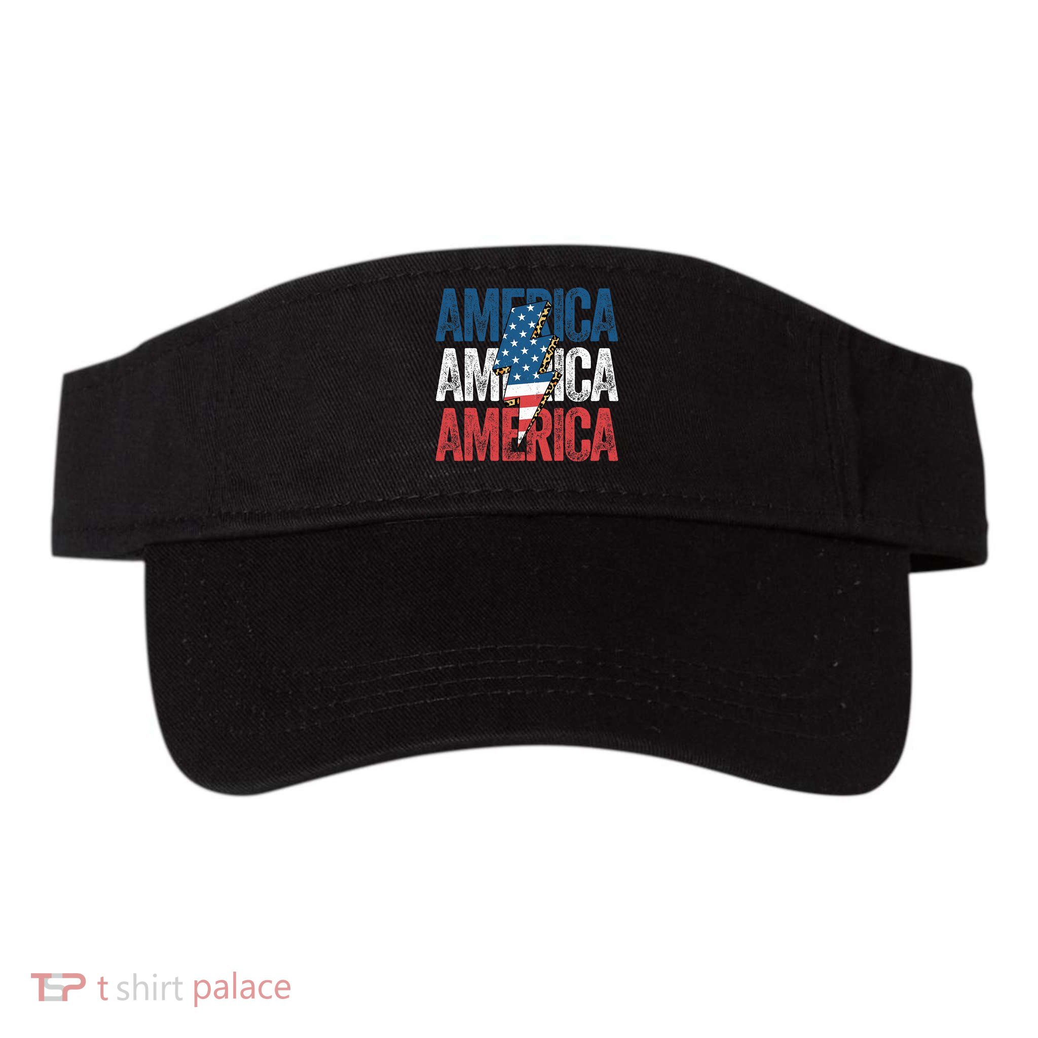 America Cheetah Leopard Lightning Bolt 4th Of July Visor