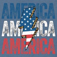 America Cheetah Leopard Lightning Bolt 4th Of July Garment-Dyed Sweatshirt