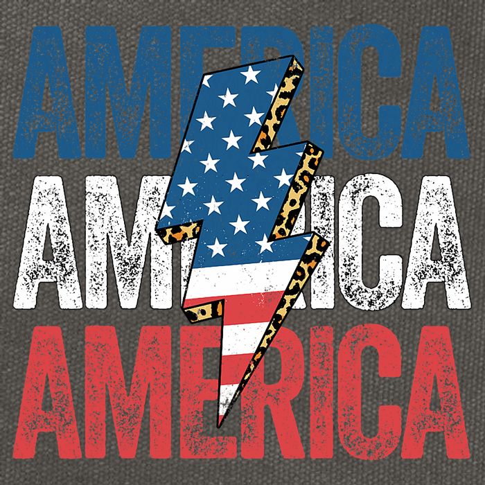 America Cheetah Leopard Lightning Bolt 4th Of July Cotton Canvas Backpack