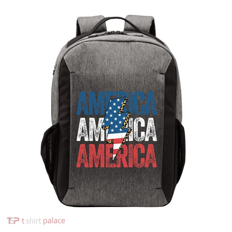 America Cheetah Leopard Lightning Bolt 4th Of July Vector Backpack