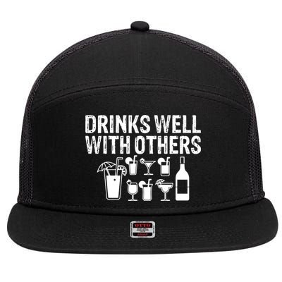Alcohol Cocktail Lover Alcoholic Fan Funny Pun Cute Gift 7 Panel Mesh Trucker Snapback Hat