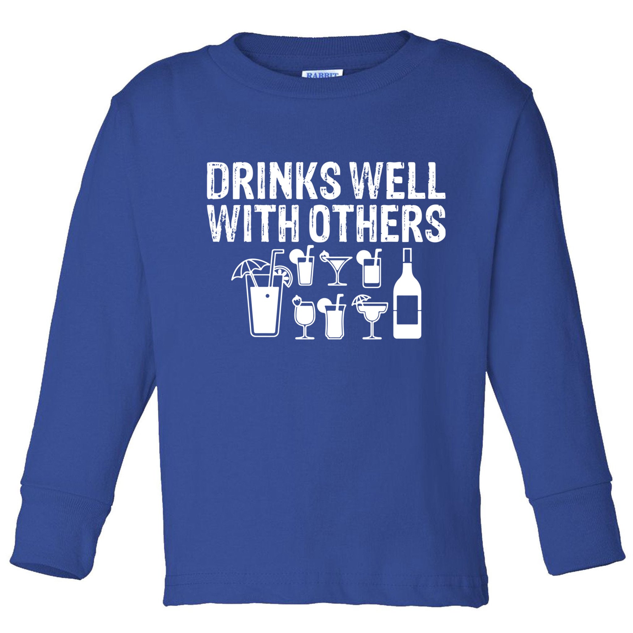 Alcohol Cocktail Lover Alcoholic Fan Funny Pun Cute Gift Toddler Long Sleeve Shirt