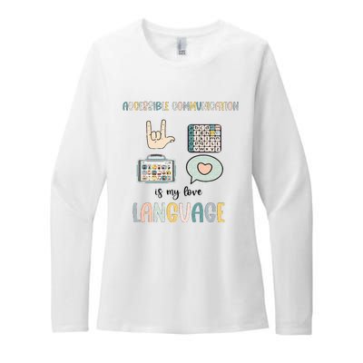 Accessible Communication Love Language AAC SLP Valentines Womens CVC Long Sleeve Shirt