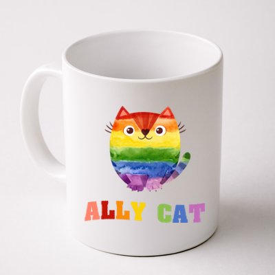 Ally Cat Lgbtq+ Ally Allies Cute Cat Pride Gift Coffee Mug