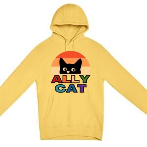 Ally Cat Lgbtqia2s+ Gift Premium Pullover Hoodie