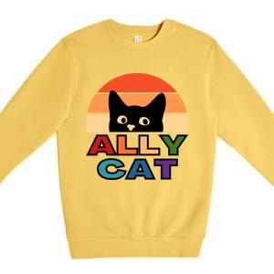 Ally Cat Lgbtqia2s+ Gift Premium Crewneck Sweatshirt