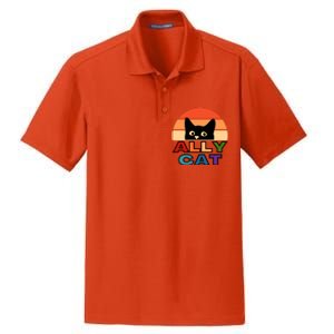 Ally Cat Lgbtqia2s+ Gift Dry Zone Grid Polo