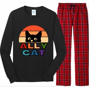 Ally Cat Lgbtqia2s+ Gift Long Sleeve Pajama Set