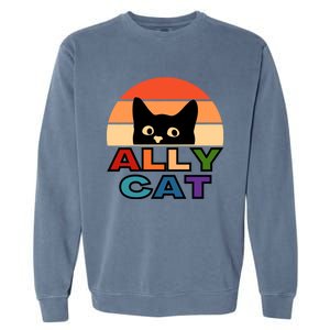 Ally Cat Lgbtqia2s+ Gift Garment-Dyed Sweatshirt