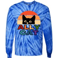 Ally Cat Lgbtqia2s+ Gift Tie-Dye Long Sleeve Shirt