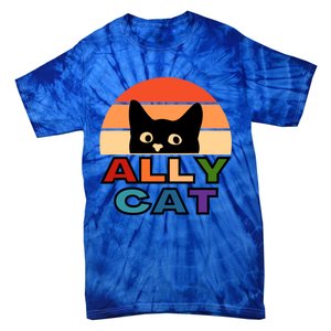 Ally Cat Lgbtqia2s+ Gift Tie-Dye T-Shirt