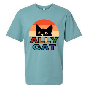 Ally Cat Lgbtqia2s+ Gift Sueded Cloud Jersey T-Shirt