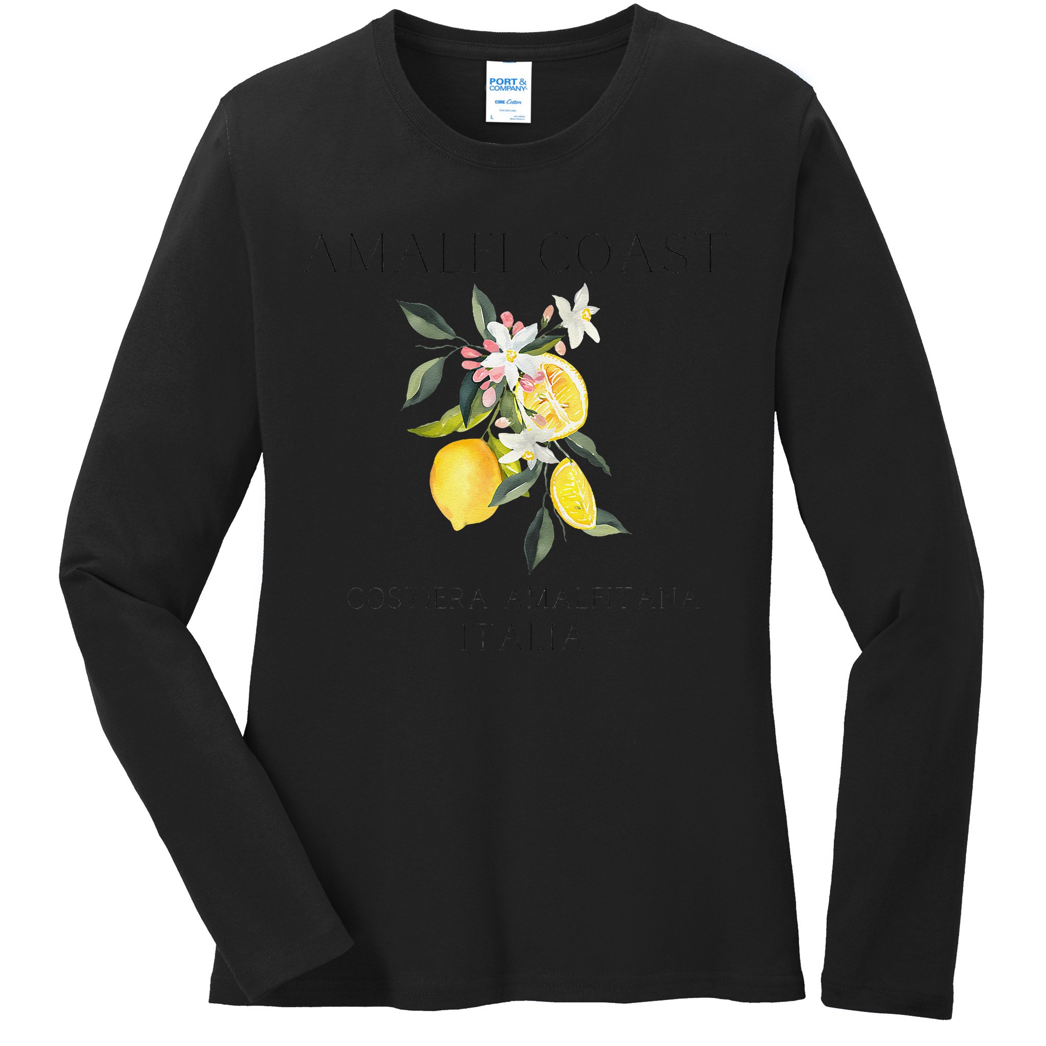 Amalfi Coast Lemons Amalfiana Italy Ladies Long Sleeve Shirt