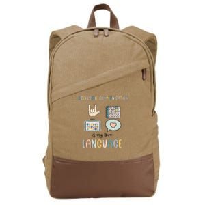 Accessible Communication Love Language AAC SLP Valentines Cotton Canvas Backpack