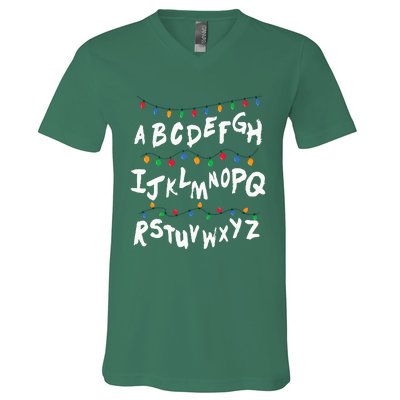 Alphabet Christmas Lights Stranger V-Neck T-Shirt