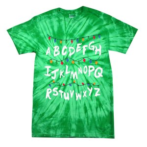 Alphabet Christmas Lights Stranger Tie-Dye T-Shirt