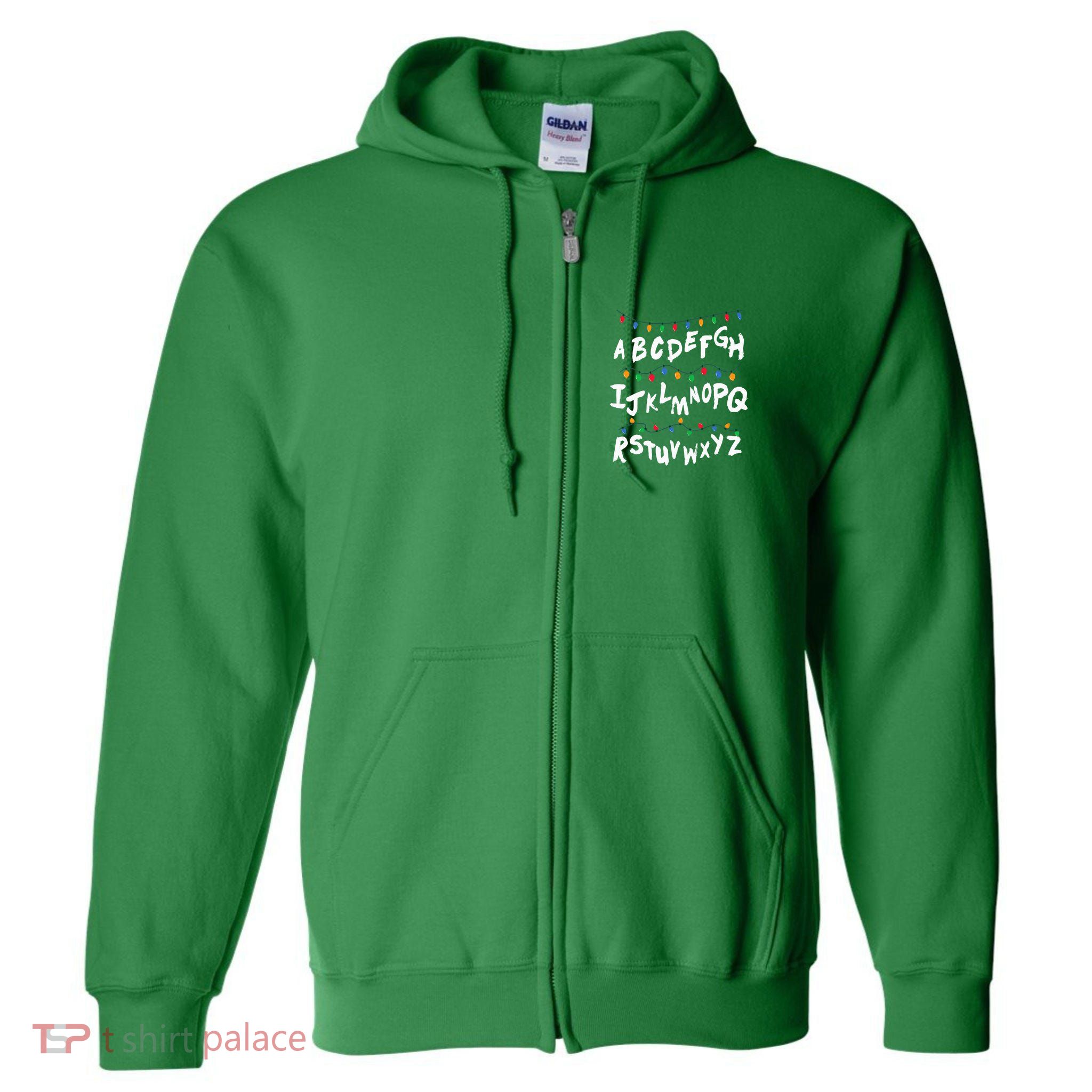 Alphabet Christmas Lights Stranger Full Zip Hoodie