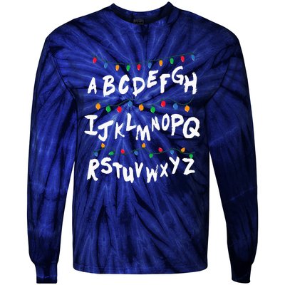 Alphabet Christmas Lights Stranger Tie-Dye Long Sleeve Shirt