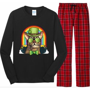 Abyssinian Cat Leprechaun Funny St Patricks Day Funny Gift Long Sleeve Pajama Set