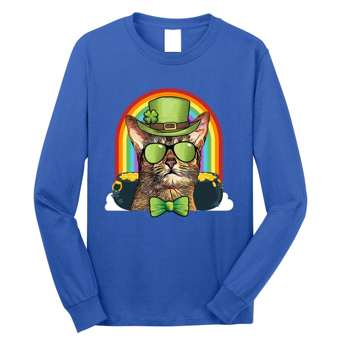 Abyssinian Cat Leprechaun Funny St Patricks Day Funny Gift Long Sleeve Shirt