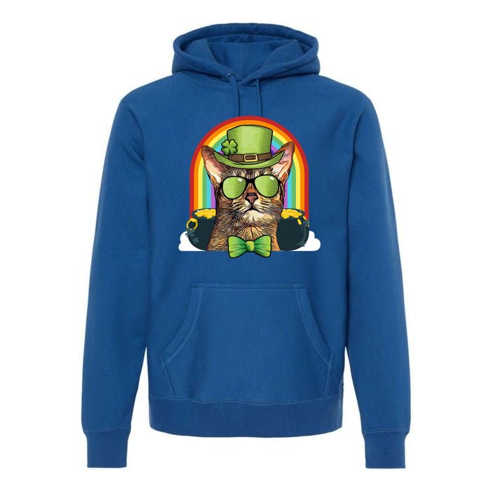 Abyssinian Cat Leprechaun Funny St Patricks Day Funny Gift Premium Hoodie