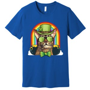 Abyssinian Cat Leprechaun Funny St Patricks Day Funny Gift Premium T-Shirt