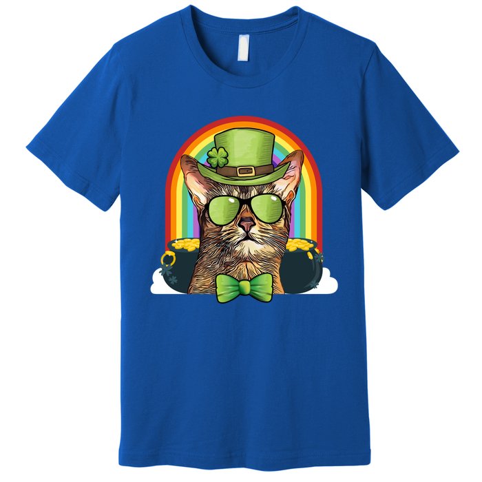 Abyssinian Cat Leprechaun Funny St Patricks Day Funny Gift Premium T-Shirt