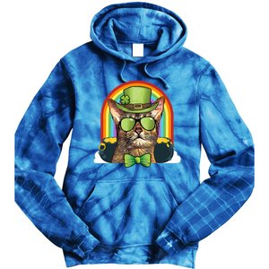 Abyssinian Cat Leprechaun Funny St Patricks Day Funny Gift Tie Dye Hoodie