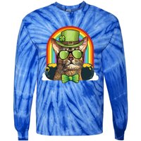 Abyssinian Cat Leprechaun Funny St Patricks Day Funny Gift Tie-Dye Long Sleeve Shirt