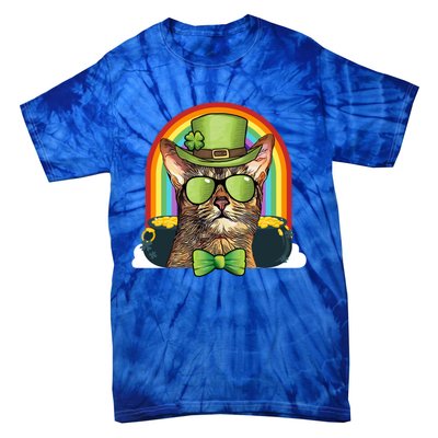 Abyssinian Cat Leprechaun Funny St Patricks Day Funny Gift Tie-Dye T-Shirt