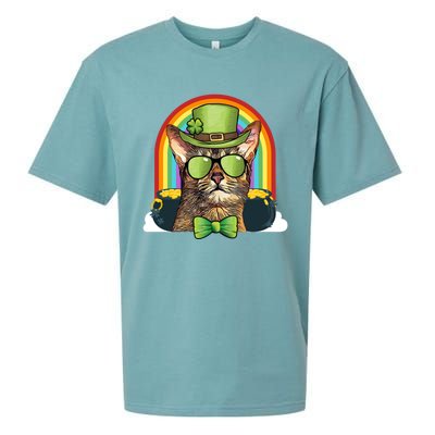 Abyssinian Cat Leprechaun Funny St Patricks Day Funny Gift Sueded Cloud Jersey T-Shirt