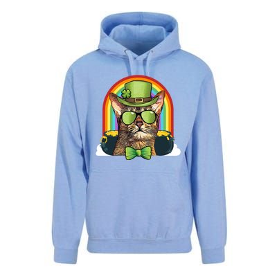 Abyssinian Cat Leprechaun Funny St Patricks Day Funny Gift Unisex Surf Hoodie