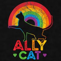 Ally Cat LGBT Pride Ally Cat With Rainbow Ladies PosiCharge Tri-Blend Wicking Tank