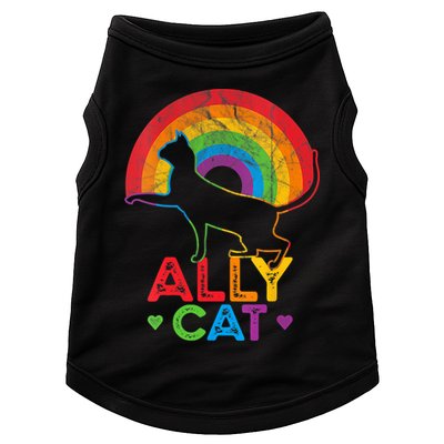 Ally Cat LGBT Pride Ally Cat With Rainbow Doggie Tank