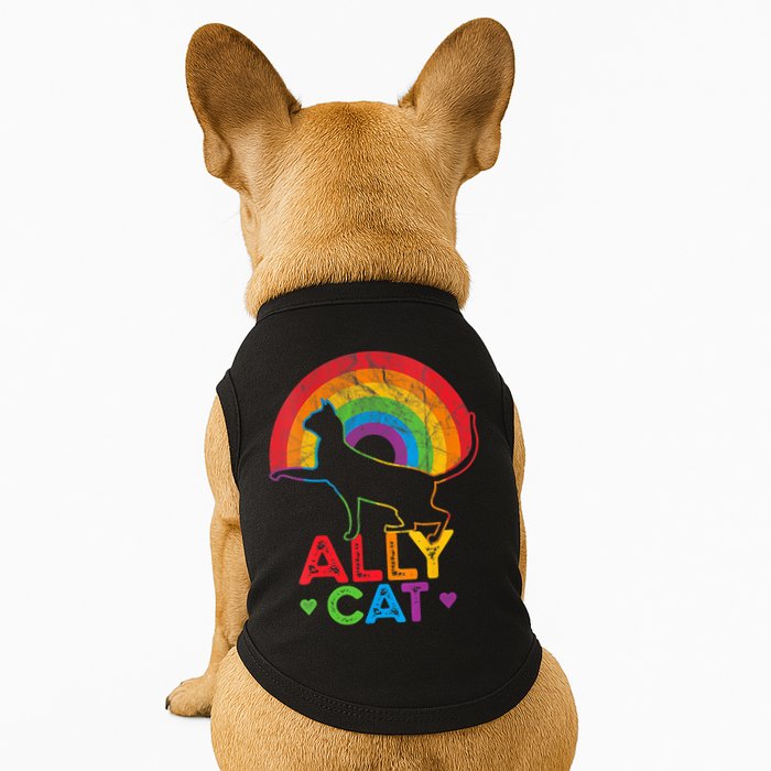 Ally Cat LGBT Pride Ally Cat With Rainbow Doggie Tank