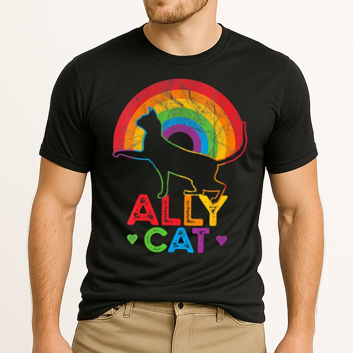 Ally Cat LGBT Pride Ally Cat With Rainbow Performance Shirt