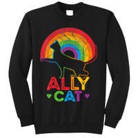 Ally Cat LGBT Pride Ally Cat With Rainbow Sweatshirt