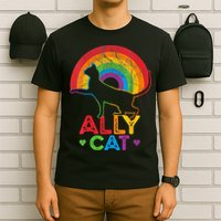 Ally Cat LGBT Pride Ally Cat With Rainbow T-Shirt