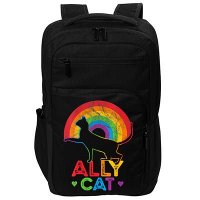 Ally Cat LGBT Pride Ally Cat With Rainbow Impact Tech Backpack