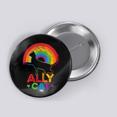 Ally Cat LGBT Pride Ally Cat With Rainbow Button