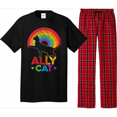 Ally Cat LGBT Pride Ally Cat With Rainbow Pajama Set