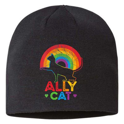 Ally Cat LGBT Pride Ally Cat With Rainbow Sustainable Beanie
