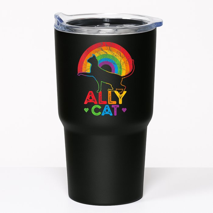 Ally Cat LGBT Pride Ally Cat With Rainbow Tumbler